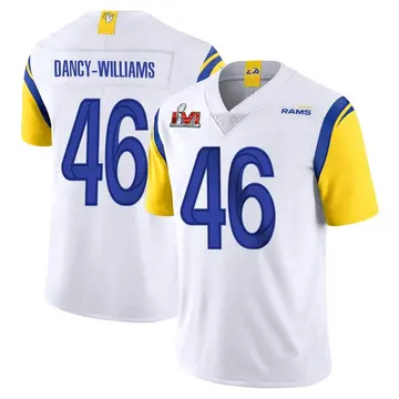 Youth Nike Los Angeles Rams Caesar Dancy-Williams White Vapor Untouchable Super Bowl LVI Bound Jersey - Limited