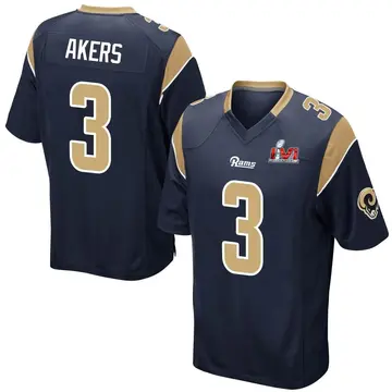 Youth Nike Los Angeles Rams Cam Akers Navy Team Color Super Bowl LVI Bound Jersey - Game