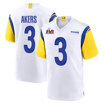 Youth Nike Los Angeles Rams Cam Akers White Super Bowl LVI Bound Jersey - Game