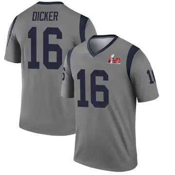 Youth Nike Los Angeles Rams Cameron Dicker Gray Inverted Super Bowl LVI Bound Jersey - Legend