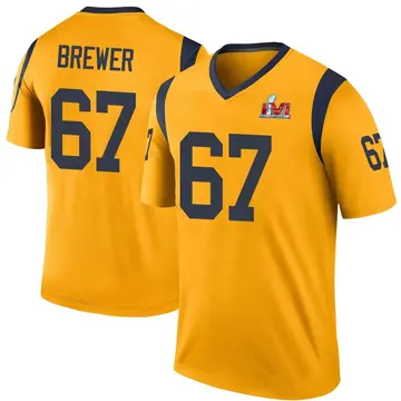 Youth Nike Los Angeles Rams Chandler Brewer Gold Color Rush Super Bowl LVI Bound Jersey - Legend