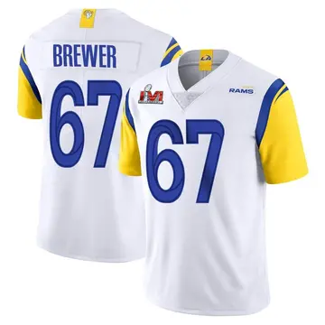 Youth Nike Los Angeles Rams Chandler Brewer White Vapor Untouchable Super Bowl LVI Bound Jersey - Limited
