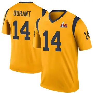 Youth Nike Los Angeles Rams Cobie Durant Gold Color Rush Super Bowl LVI Bound Jersey - Legend