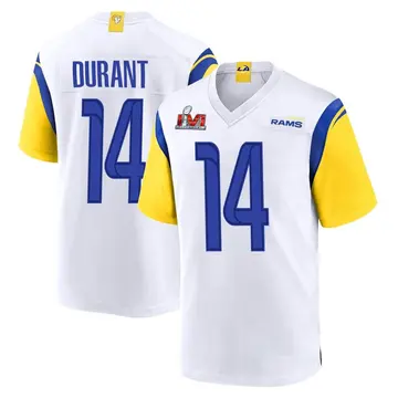 Youth Nike Los Angeles Rams Cobie Durant White Super Bowl LVI Bound Jersey - Game