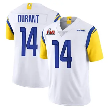 Youth Nike Los Angeles Rams Cobie Durant White Vapor Untouchable Super Bowl LVI Bound Jersey - Limited