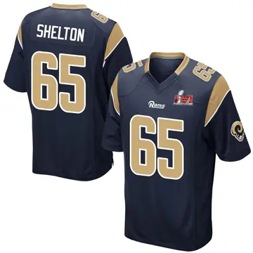 Youth Nike Los Angeles Rams Coleman Shelton Navy Team Color Super Bowl LVI Bound Jersey - Game