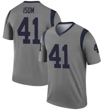 Youth Nike Los Angeles Rams Dan Isom Gray Inverted Jersey - Legend