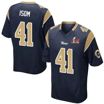 Youth Nike Los Angeles Rams Dan Isom Navy Team Color Super Bowl LVI Bound Jersey - Game