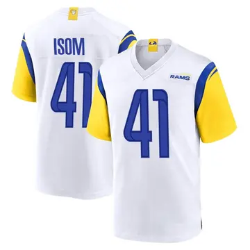 Youth Nike Los Angeles Rams Dan Isom White Jersey - Game