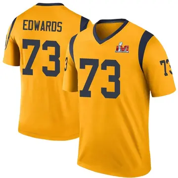 Youth Nike Los Angeles Rams David Edwards Gold Color Rush Super Bowl LVI Bound Jersey - Legend