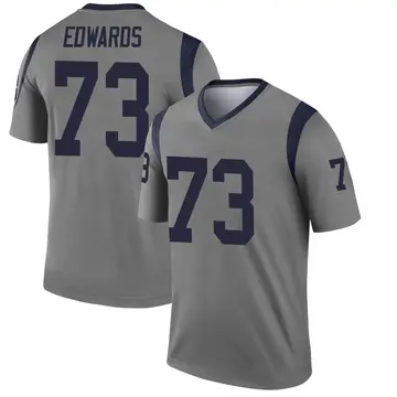 Youth Nike Los Angeles Rams David Edwards Gray Inverted Jersey - Legend