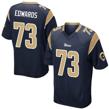 Youth Nike Los Angeles Rams David Edwards Navy Team Color Jersey - Game