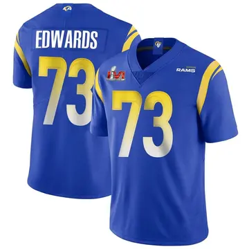 Youth Nike Los Angeles Rams David Edwards Royal Alternate Vapor Untouchable Super Bowl LVI Bound Jersey - Limited