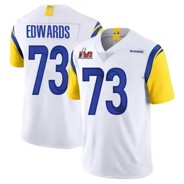 Youth Nike Los Angeles Rams David Edwards White Vapor Untouchable Super Bowl LVI Bound Jersey - Limited