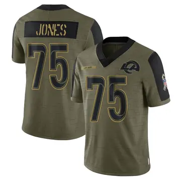 Youth Nike Los Angeles Rams Deacon Jones Olive 2021 Salute To Service Jersey - Limited