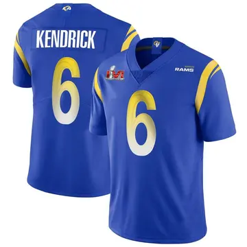 Youth Nike Los Angeles Rams Derion Kendrick Royal Alternate Vapor Untouchable Super Bowl LVI Bound Jersey - Limited