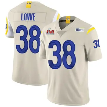 Youth Nike Los Angeles Rams Duron Lowe Bone Vapor Super Bowl LVI Bound Jersey - Limited