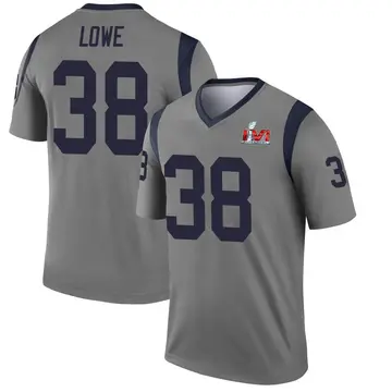 Youth Nike Los Angeles Rams Duron Lowe Gray Inverted Super Bowl LVI Bound Jersey - Legend