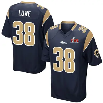 Youth Nike Los Angeles Rams Duron Lowe Navy Team Color Super Bowl LVI Bound Jersey - Game