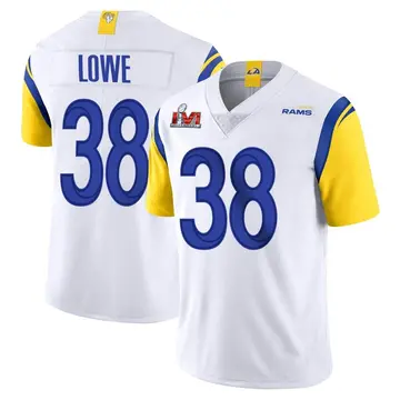 Youth Nike Los Angeles Rams Duron Lowe White Vapor Untouchable Super Bowl LVI Bound Jersey - Limited