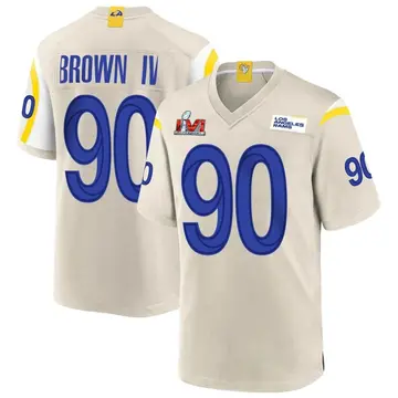 Youth Nike Los Angeles Rams Earnest Brown IV Bone Super Bowl LVI Bound Jersey - Game
