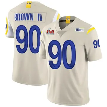 Youth Nike Los Angeles Rams Earnest Brown IV Bone Vapor Super Bowl LVI Bound Jersey - Limited