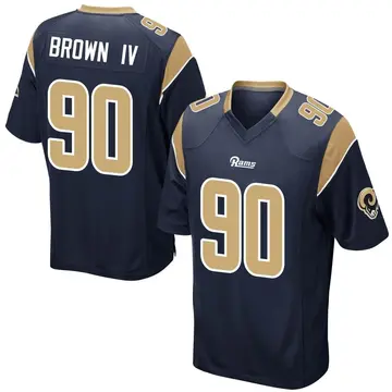 Youth Nike Los Angeles Rams Earnest Brown IV Navy Team Color Jersey - Game