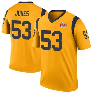 Youth Nike Los Angeles Rams Ernest Jones Gold Color Rush Super Bowl LVI Bound Jersey - Legend