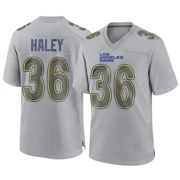 Youth Nike Los Angeles Rams Grant Haley Gray Atmosphere Fashion Jersey - Game