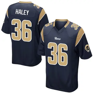 Youth Nike Los Angeles Rams Grant Haley Navy Team Color Jersey - Game