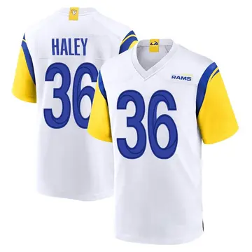 Youth Nike Los Angeles Rams Grant Haley White Jersey - Game