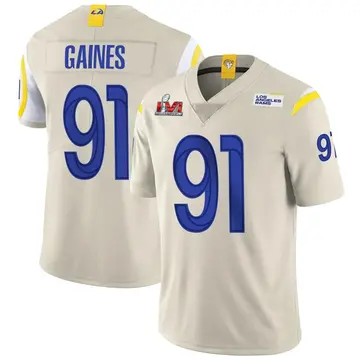 Youth Nike Los Angeles Rams Greg Gaines Bone Vapor Super Bowl LVI Bound Jersey - Limited