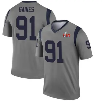 Youth Nike Los Angeles Rams Greg Gaines Gray Inverted Super Bowl LVI Bound Jersey - Legend