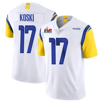 Youth Nike Los Angeles Rams J.J. Koski White Vapor Untouchable Super Bowl LVI Bound Jersey - Limited