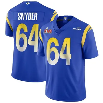 Youth Nike Los Angeles Rams Jack Snyder Royal Alternate Vapor Untouchable Super Bowl LVI Bound Jersey - Limited