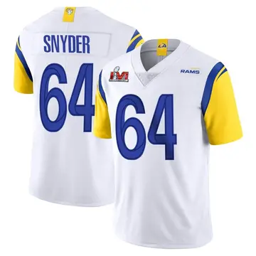 Youth Nike Los Angeles Rams Jack Snyder White Vapor Untouchable Super Bowl LVI Bound Jersey - Limited