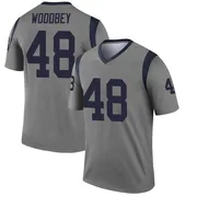 Youth Nike Los Angeles Rams Jaiden Woodbey Gray Inverted Jersey - Legend