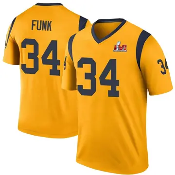 Youth Nike Los Angeles Rams Jake Funk Gold Color Rush Super Bowl LVI Bound Jersey - Legend