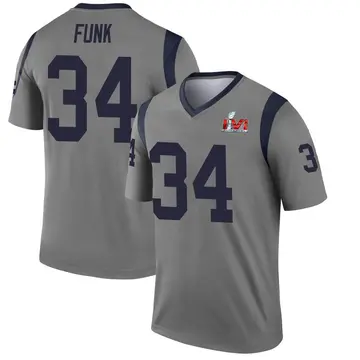 Youth Nike Los Angeles Rams Jake Funk Gray Inverted Super Bowl LVI Bound Jersey - Legend