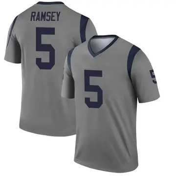 Youth Nike Los Angeles Rams Jalen Ramsey Gray Jalen ey Inverted Jersey - Legend