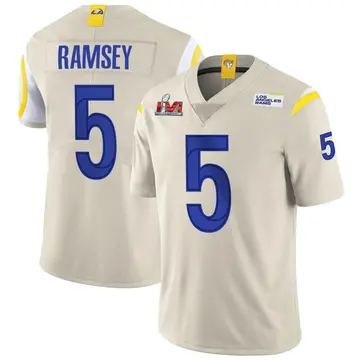 Youth Nike Los Angeles Rams Jalen Ramsey Jalen ey Bone Vapor Super Bowl LVI Bound Jersey - Limited