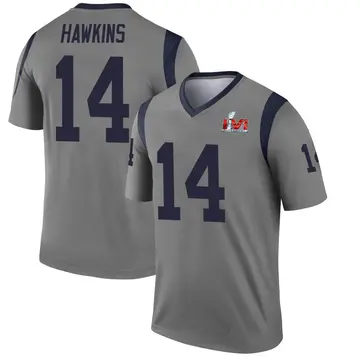 Youth Nike Los Angeles Rams Javian Hawkins Gray Inverted Super Bowl LVI Bound Jersey - Legend