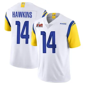Youth Nike Los Angeles Rams Javian Hawkins White Vapor Untouchable Super Bowl LVI Bound Jersey - Limited