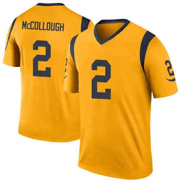 Youth Los Angeles Rams Jaylen McCollough Gold Color Rush Jersey - Legend