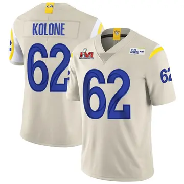 Youth Nike Los Angeles Rams Jeremiah Kolone Bone Vapor Super Bowl LVI Bound Jersey - Limited