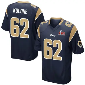 Youth Nike Los Angeles Rams Jeremiah Kolone Navy Team Color Super Bowl LVI Bound Jersey - Game