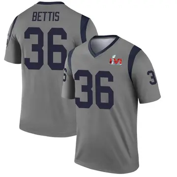 Youth Nike Los Angeles Rams Jerome Bettis Gray Inverted Super Bowl LVI Bound Jersey - Legend