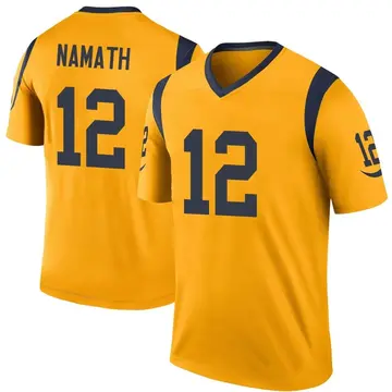 Youth Nike Los Angeles Rams Joe Namath Gold Color Rush Jersey - Legend