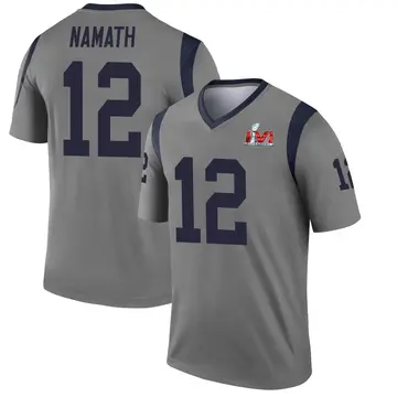 Youth Nike Los Angeles Rams Joe Namath Gray Inverted Super Bowl LVI Bound Jersey - Legend