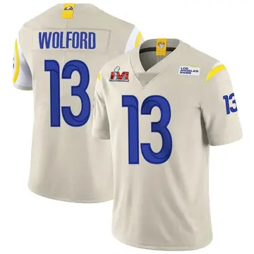 Youth Nike Los Angeles Rams John Wolford Bone Vapor Super Bowl LVI Bound Jersey - Limited